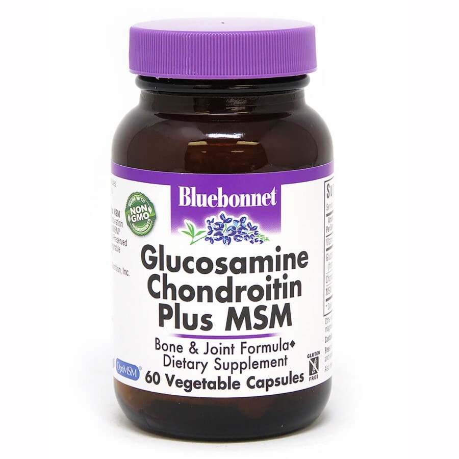 Глюкозамін & Хондроїтин & МСМ Bluebonnet Nutrition 60 рослинних капсул: ціни та характеристики