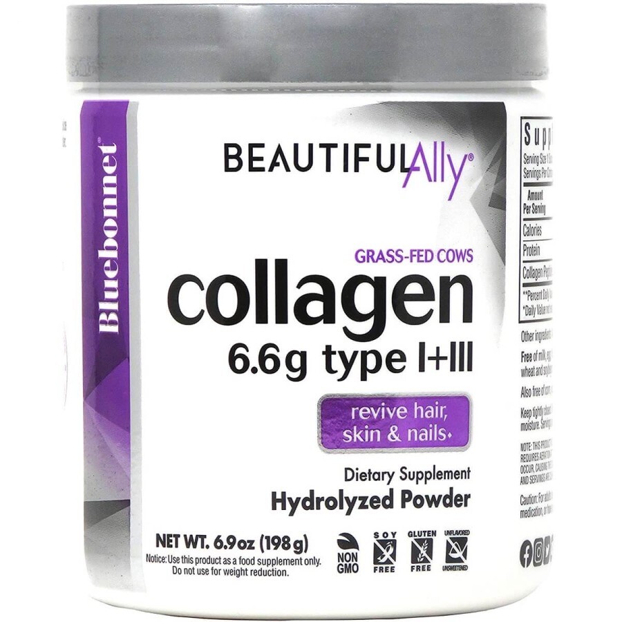 Колаген 1 і 3 типу Beautiful Ally Bluebonnet Nutrition Collagen Type I + III порошок 198 г: ціни та характеристики