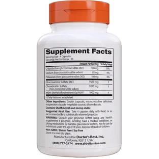 Глюкозамін & Хондроїтин & МСМ OptiMSM Doctor's Best 120 капсул