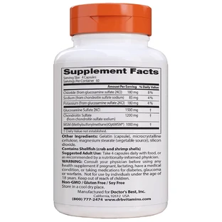 Глюкозамін & Хондроїтин & МСМ OptiMSM Doctor's Best 240 капсул