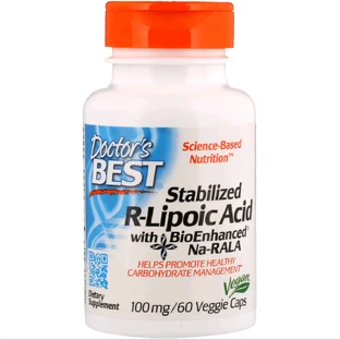 R-Ліпоєва кислота R-Lipoic Acid Doctor's Best 100 мг 60 капсул