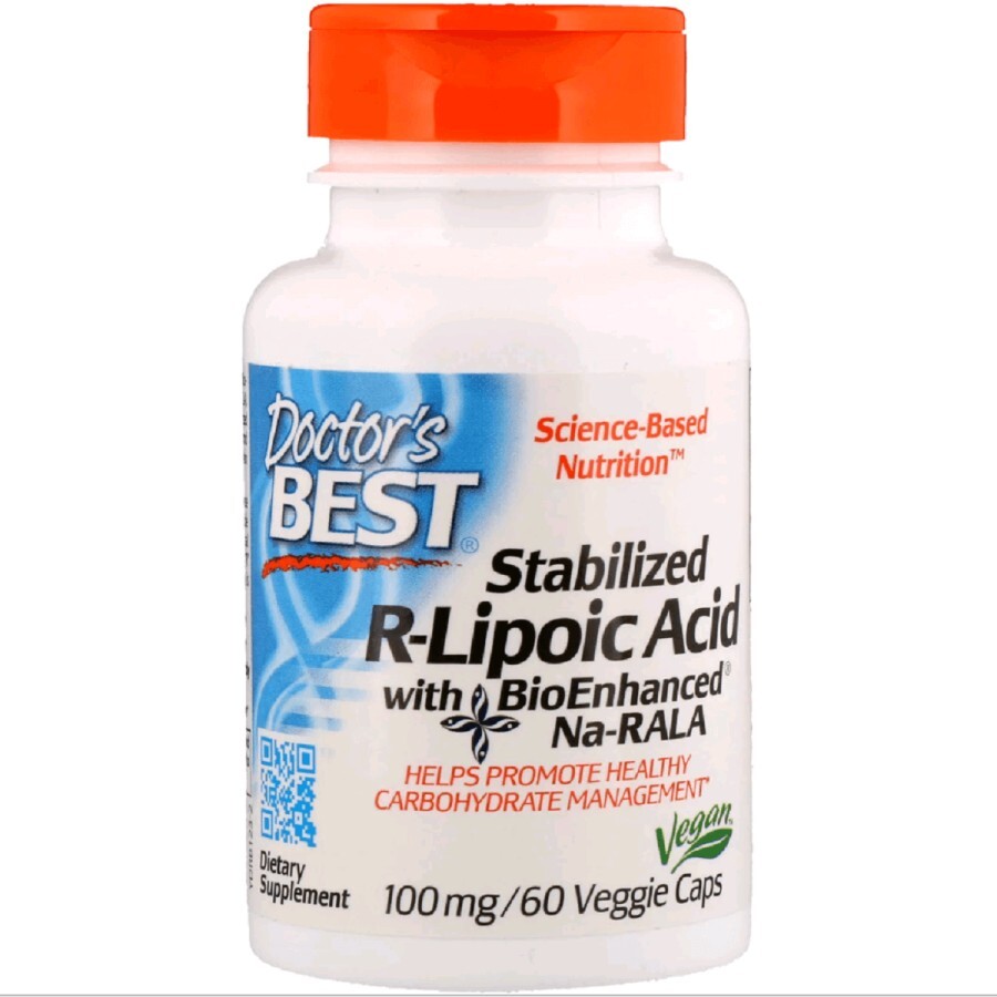 R-Ліпоєва кислота R-Lipoic Acid Doctor's Best 100 мг 60 капсул: ціни та характеристики