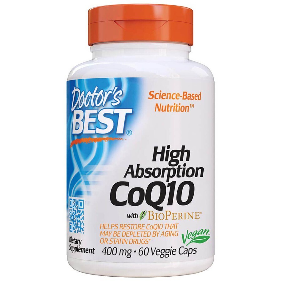 Коэнзим Q10 высокой абсорбации 400 мг BioPerine Doctor's Best 60 желатиновых капсул: цены и характеристики