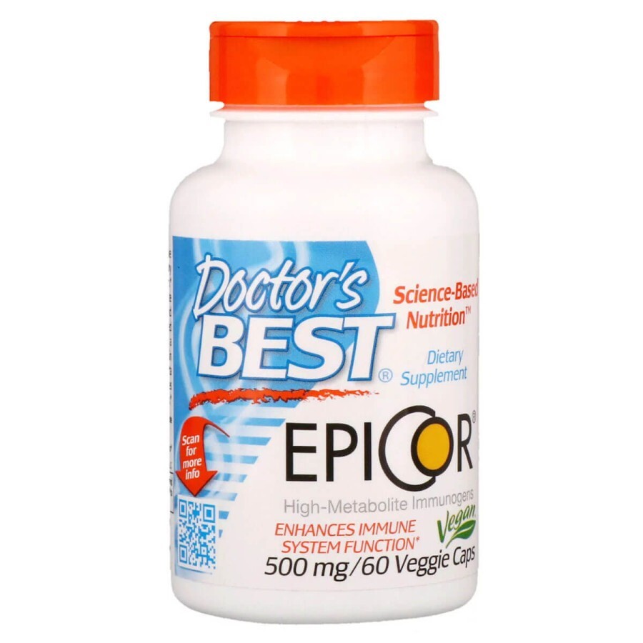 Защита Иммунитета Doctor's Best Epicor 500 мг 60 вегетарианских капсул: цены и характеристики