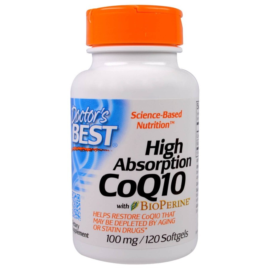 Коензим Q10 високої абсорбації 100 мг BioPerine Doctor's Best 120 желатинових капсул: ціни та характеристики