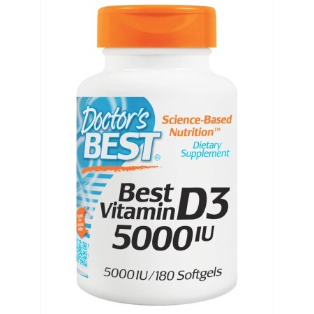 Вітамін D3 5000 МО Doctor's Best 180 желатинових капсул