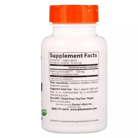 Підтримка мозку Fisetin with Novusetin Doctor's Best 100 мг 30 капсул: ціни та характеристики