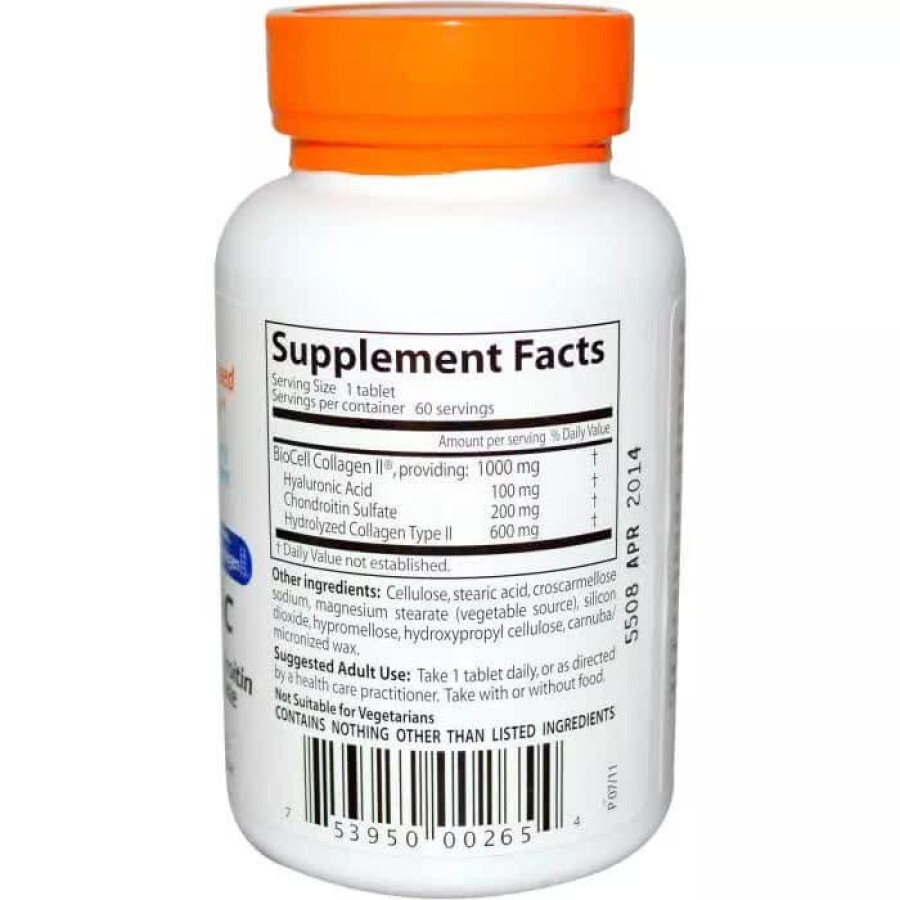 Гіалуронова кислота з сульфатом хондроїтину BioCell Collagen Doctor's Best 60 таблеток: ціни та характеристики