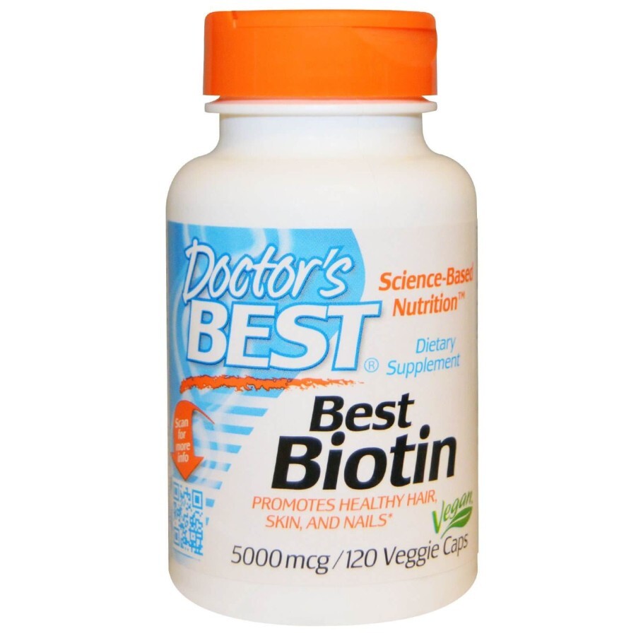 Біотин (B7) 5000 мкг Doctor's Best 120 гелевих капсул: ціни та характеристики