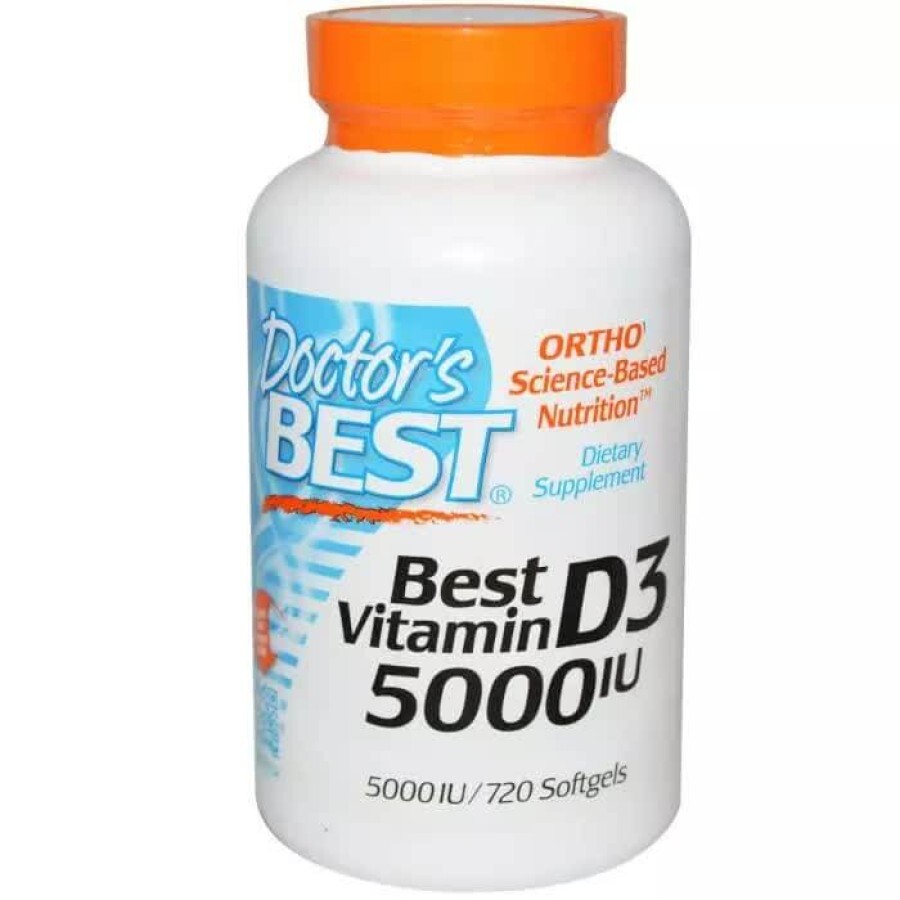 Вітамін D3 5000 МО Doctor's Best 720 желатинових капсул: ціни та характеристики