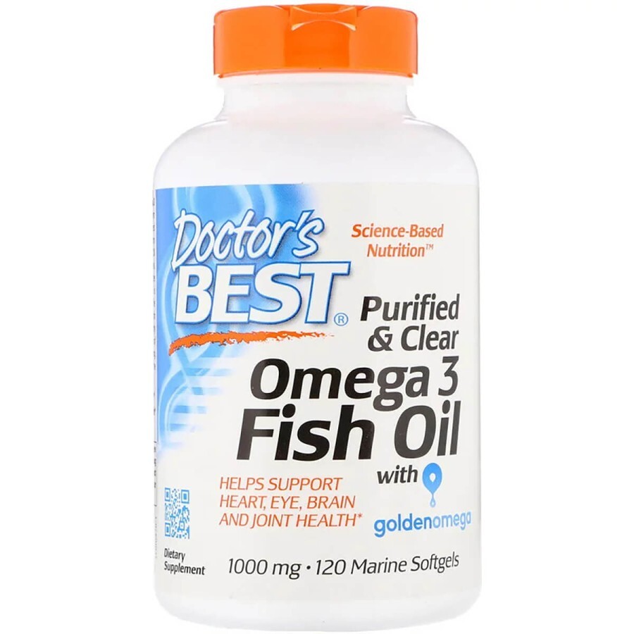 Рыбий жир Омега-3 Doctor's Best Omega 3 Fish Oil with Goldenomega 1000 мг 120 капсул: цены и характеристики
