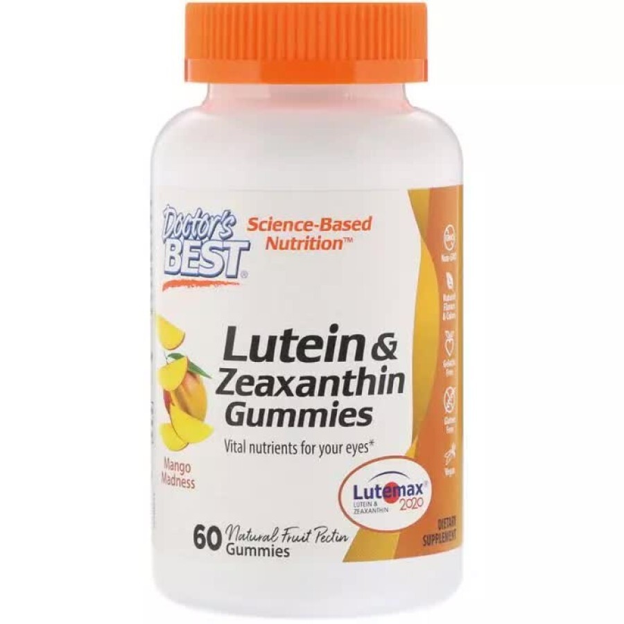 Зеаксантин и Лютеин Lutein & Zeaxanthin Doctor's Best вкус манго 60 желейных конфет: цены и характеристики