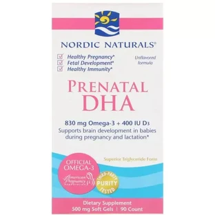 Рыбий жир для беременных без добавок 500 мг Nordic Naturals 90 гелевых капсул