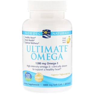 Рыбий жир Nordic Naturals Ultimate Omega Lemon 1280 мг 60 капсул вкус лимона