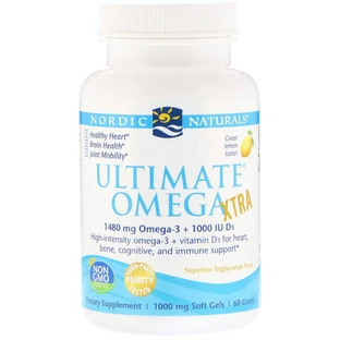 Риб'ячий жир Nordic Naturals Ultimate Omega Lemon 1000 мг 60 капсул смак лимона