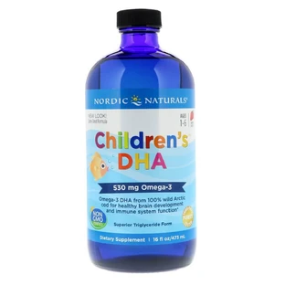 Рыбий жир (ДГК) для детей со вкусом клубники Children's DHA Strawberry Nordic Naturals 473 мл