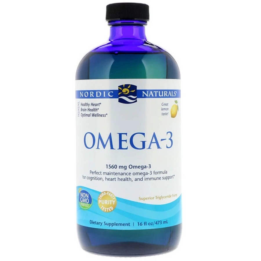 Омега-3 Nordic Naturals Omega-3 Lemon 1560 мг 473 мл вкус лимона: цены и характеристики
