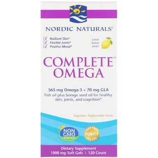 Омега комплекс з лимоном Complete Omega Lemon Nordic Naturals 1000 мг 120 гелевих капсул