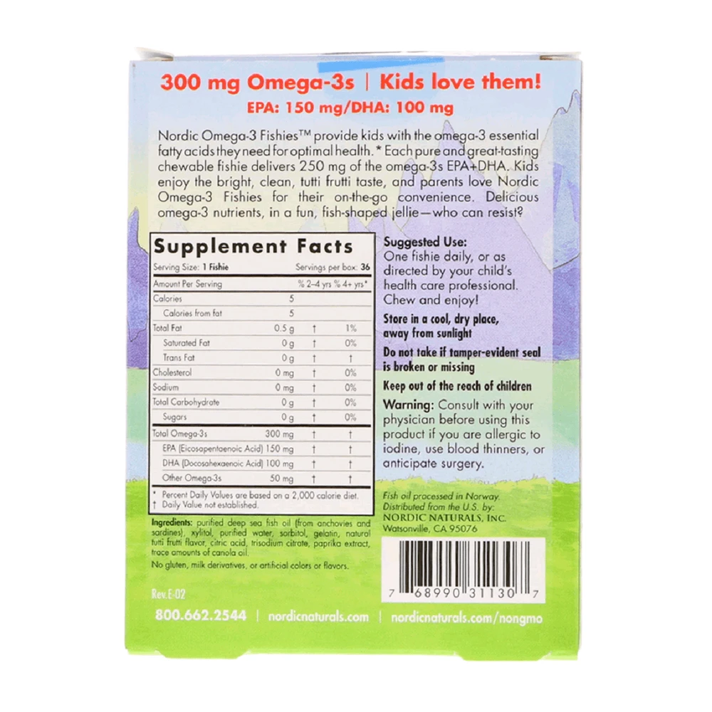 Цукерки у вигляді рибок Nordic Omega-3 Fishies Nordic Naturals 300 мг 36 рибок: ціни та характеристики