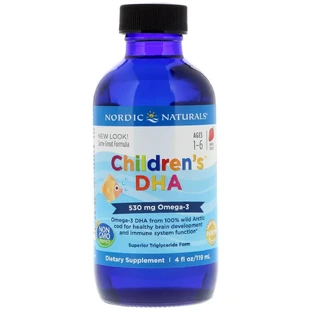 Рыбий жир (ДГК) для детей со вкусом клубники Children's DHA Strawberry Nordic Naturals 119 мл