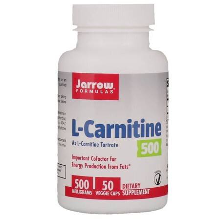 L-Карнітин 500 мг L-Carnitine Jarrow Formulas 50 вегетаріанських капсул