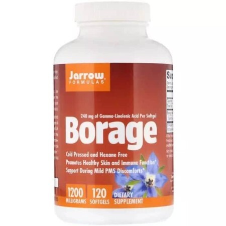 Бурачник (огуречная трава) 1200 мг Borage GLA-240 Jarrow Formulas 120 мягких желатиновых капсул