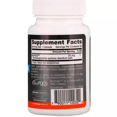 Пирролохинолинхинон PQQ 20 Мг Jarrow Formulas 30 Капсул: цены и характеристики