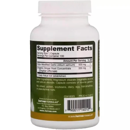 Чеснок и Имбирь Jarrow Formulas 700 мг 100 Капсул : цены и характеристики