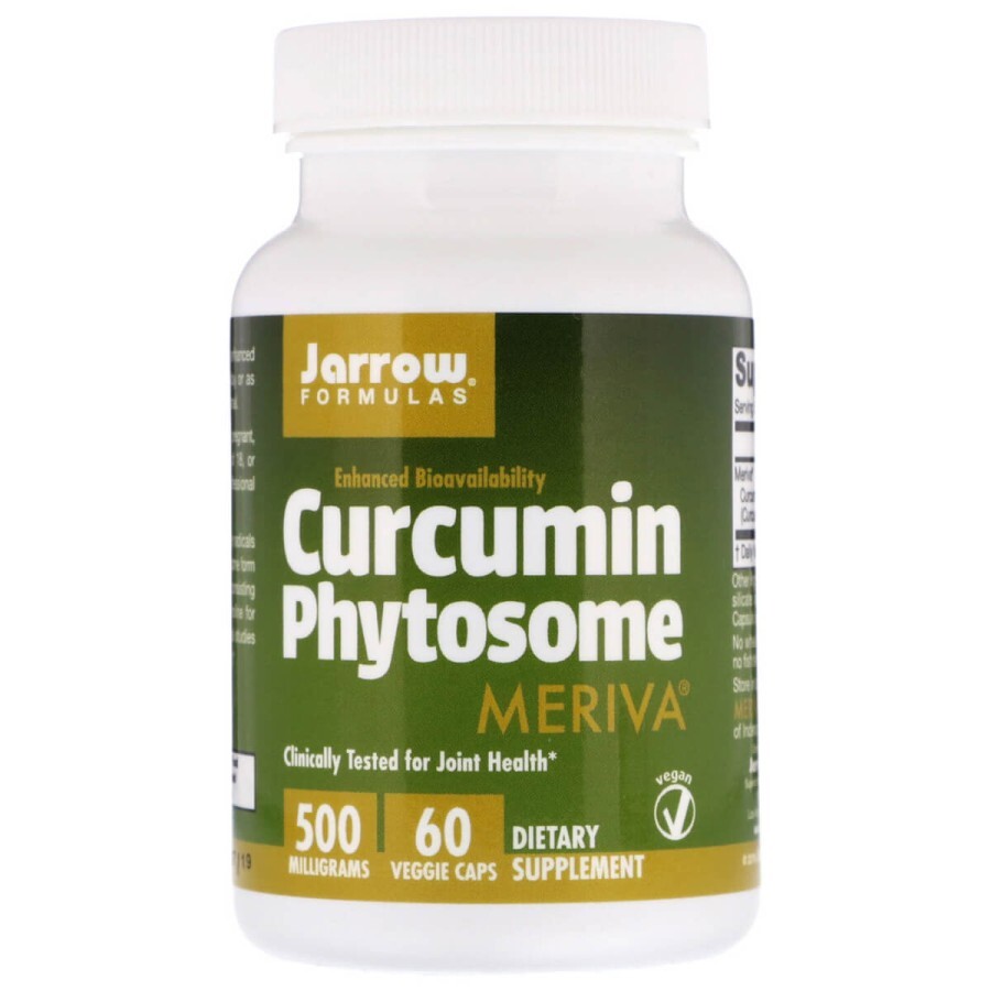 Фітосоми куркуміну 500 мг Curcumin Phytosome Meriva Jarrow Formulas 60 гелевих капсул: ціни та характеристики