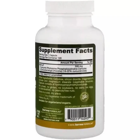 Фитосомы куркумина 500 мг Curcumin Phytosome Meriva Jarrow Formulas 120 гелевых капсул : цены и характеристики