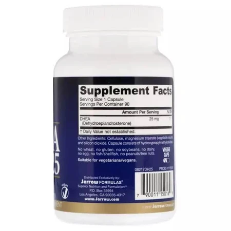 Дегідроепіандростерон 25 мг DHEA Jarrow Formulas 90 гелевих капсул: ціни та характеристики
