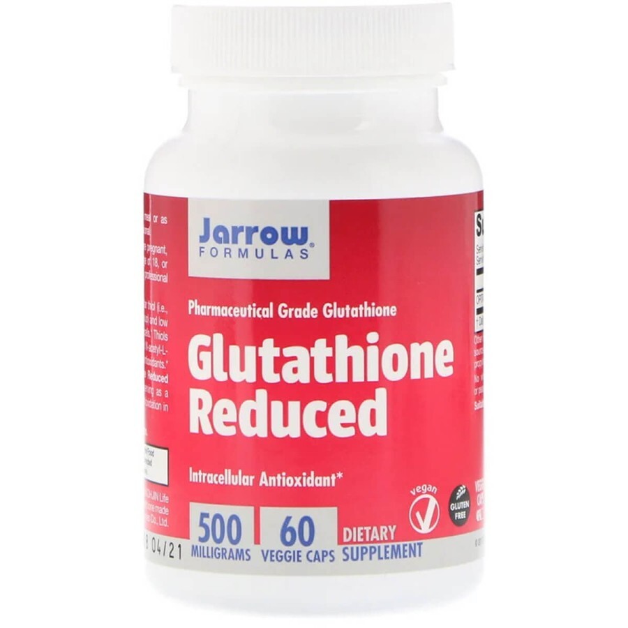 Глутатіон відновлений 500 мг Glutathione Reduced Jarrow Formulas 60 вегетаріанських капсул: ціни та характеристики