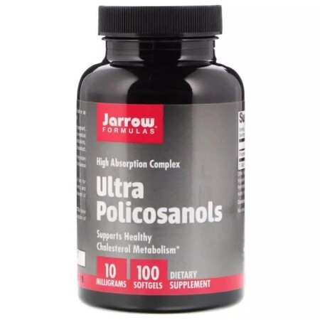 Поликозанол 10 мг Ultra Policosanols Jarrow Formulas 100 желатиновых капсул