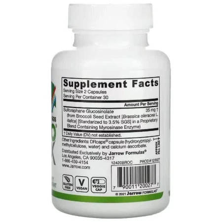 Мірозиназа Myrosinase Activated SGS BroccoMax Jarrow Formulas 60 вегетаріанських капсул: ціни та характеристики