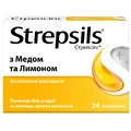 СТРЕПСИЛС® С МЕДОМ И ЛИМОНОМ, леденцы, 24 шт, облегчает боль в горле и оказывает смягчающее действие, успокаивающее горло