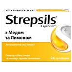 СТРЕПСИЛС® С МЕДОМ И ЛИМОНОМ, леденцы, 24 шт, облегчает боль в горле и оказывает смягчающее действие, успокаивающее горло: цены и характеристики