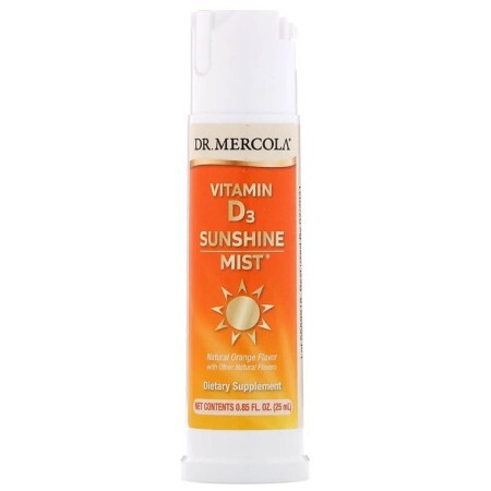 Витамин D3 спрей с апельсиновым вкусом Vitamin D3 Spray Sunshine Mist Dr. Mercola 25 мл (085 жидких унции)