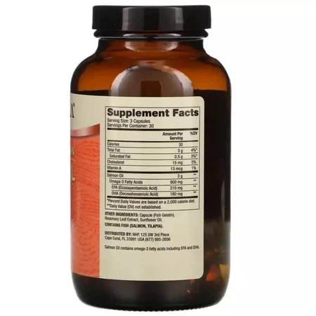 Жир дикого аляскинского лосося Wild Caught Alaskan Salmon Oil Dr. Mercola 90 капсул: цены и характеристики