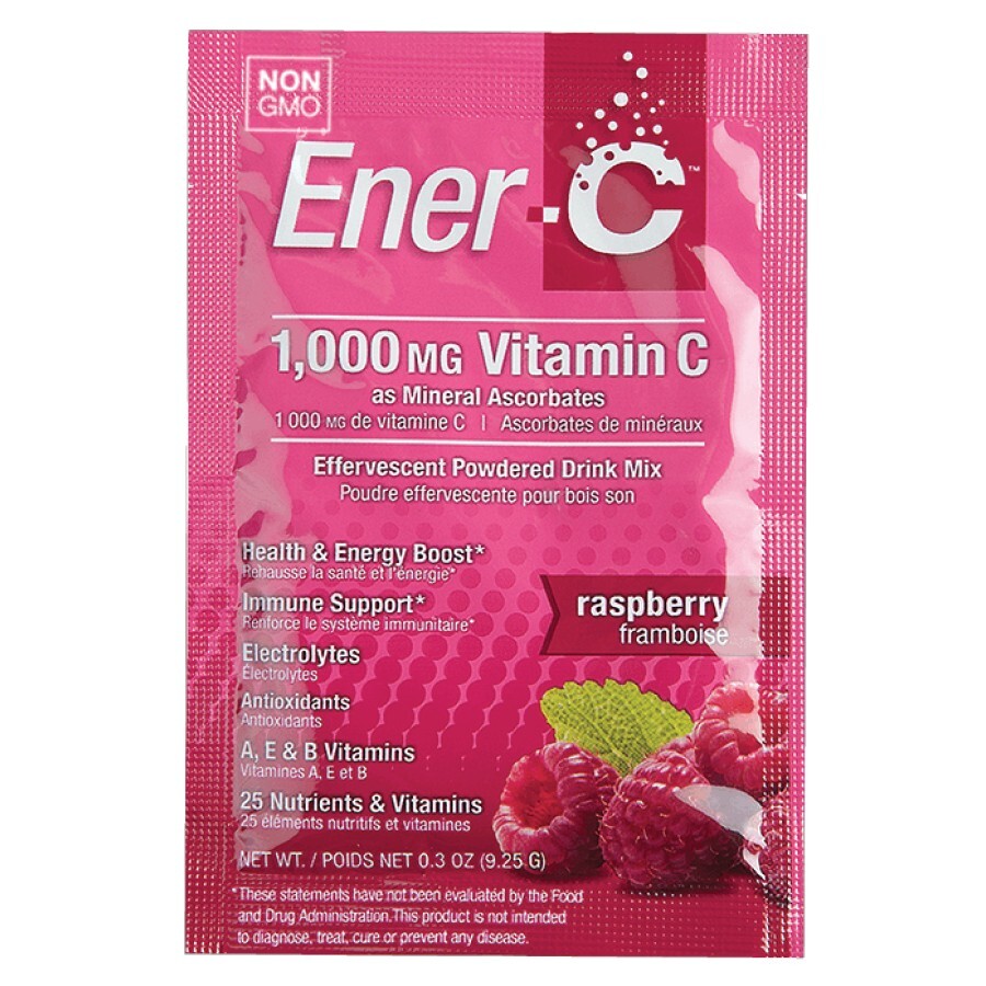 Вітамінний напій для підвищення імунітету Vitamin C Ener-C 30 пакетиків смак малини: ціни та характеристики