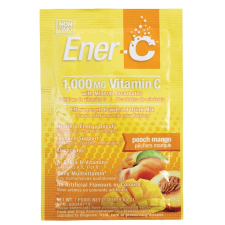 Витаминный напиток для повышения иммунитета Vitamin C Ener-C 30 пакетиков вкус персика и манго: цены и характеристики