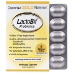 Пробіотики LactoBif Probiotics California Gold Nutrition 5 млрд КУО 60 овочевих капсул: ціни та характеристики