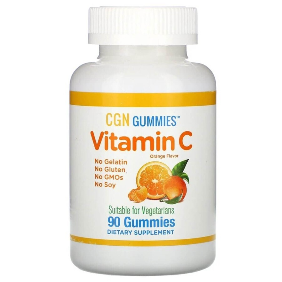 Вітамін C Vitamin C Gummies California Gold Nutrition 90 жувальних цукерок апельсинові дольки без желатину : ціни та характеристики