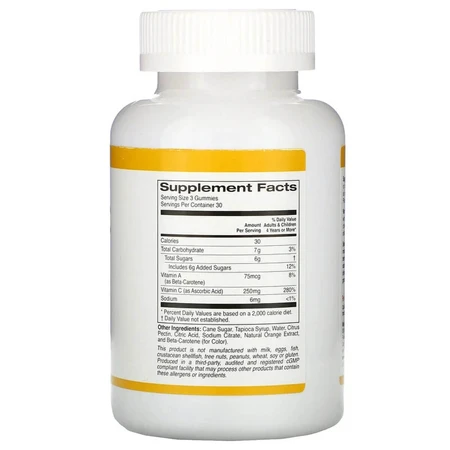 Вітамін C Vitamin C Gummies California Gold Nutrition 90 жувальних цукерок апельсинові дольки без желатину : ціни та характеристики