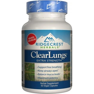 Комплекс для поддержки легких Экстра Сила Clear Lungs RidgeCrest Herbals 60 гелевых капсул