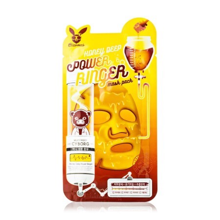 Тканинна маска-ліфтинг медова Elizavecca Honey Deep Power Ringer Mask Pack, 23 мл