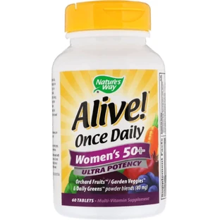 Мультивитамины для женщин Alive! Once Daily Women's 50+ Multi-Vitamin Nature's Way 60 таблеток