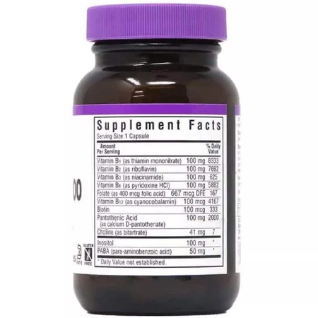 B-Комплекс 100 B-Complex Bluebonnet Nutrition 50 вегетаріанських капсул: ціни та характеристики