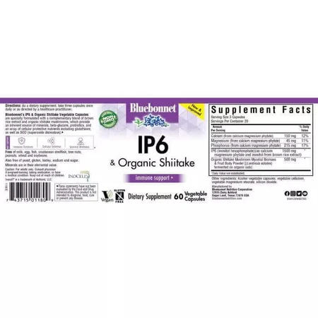 Комплекс для иммунитета с IP6 и Шиитаке Inocell IP-6 Plus AHCC Bluebonnet Nutrition 60 вегетарианских капсул: цены и характеристики