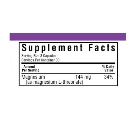L-Треонат Магния Magnesium L-Threonate Bluebonnet Nutrition 90 вегетарианских капсул: цены и характеристики
