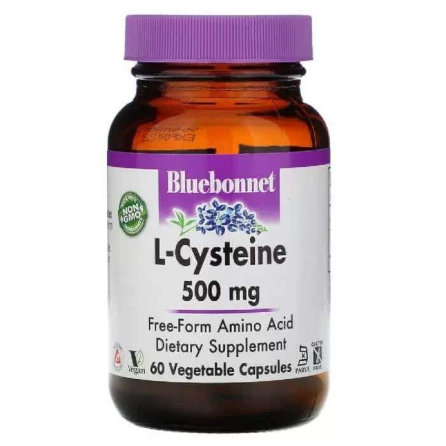 L-Цистеин 500 мг L-Cystein Bluebonnet Nutrition 60 вегетарианских капсул: цены и характеристики
